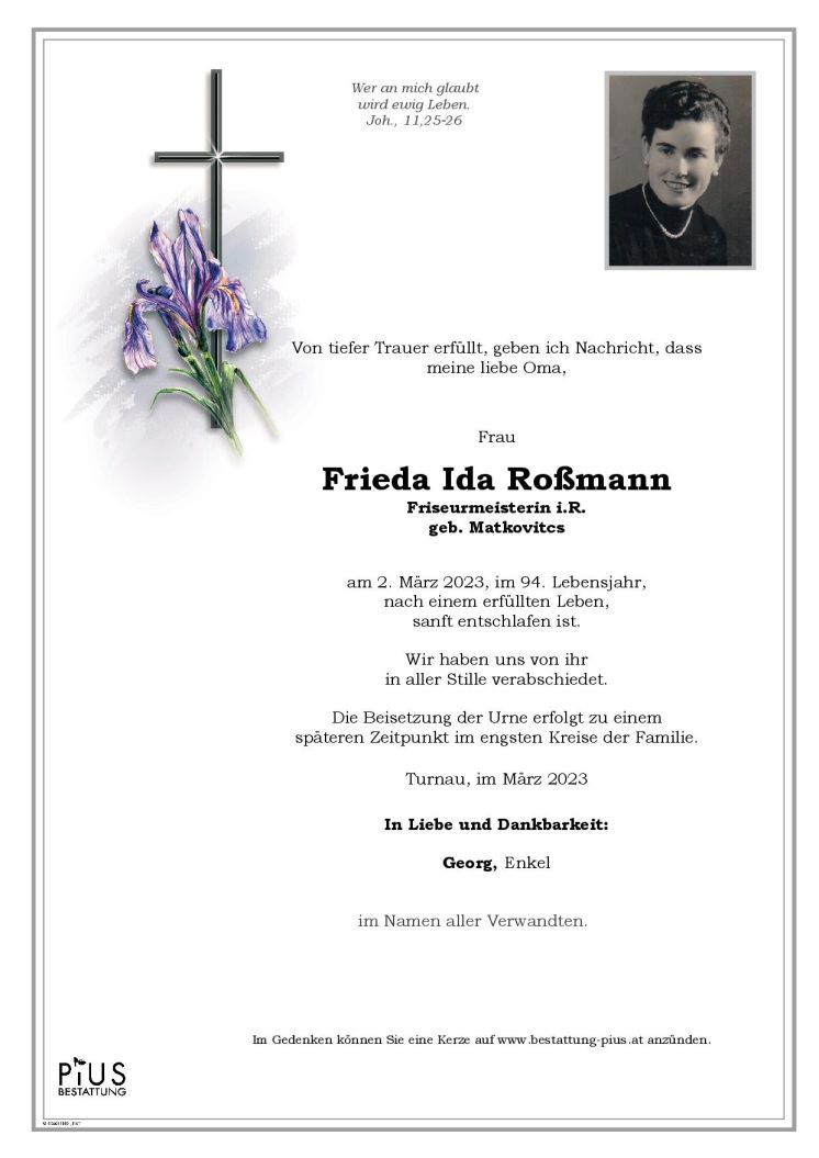 Fr. Frieda Roßmann