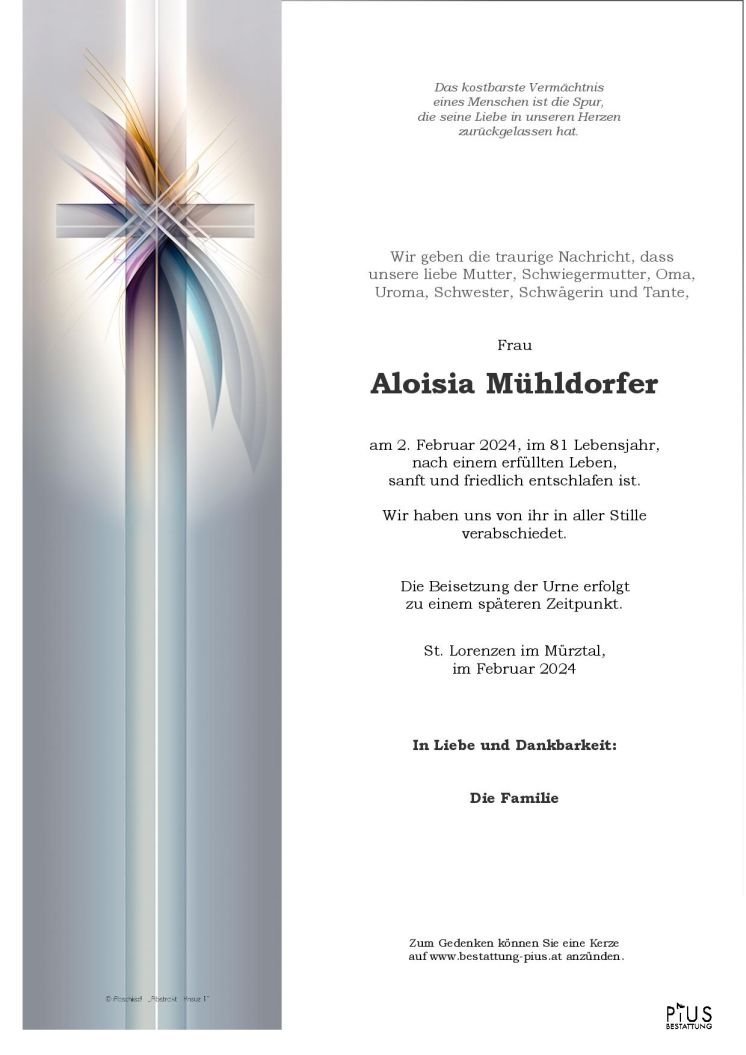 Fr. Aloisia Mühldorfer