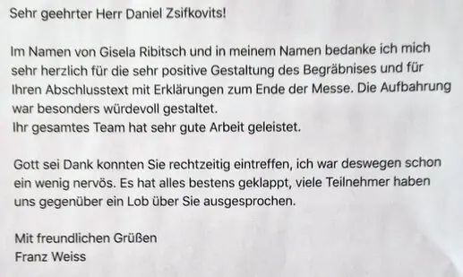 Oius Bestattunge- die Kundenpost